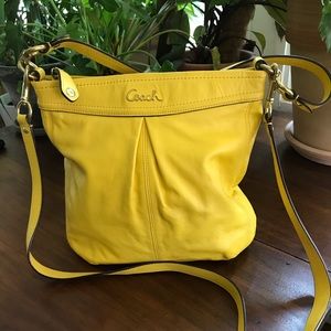 COACH Medium Yellow Hobo Style Crossbody Bag